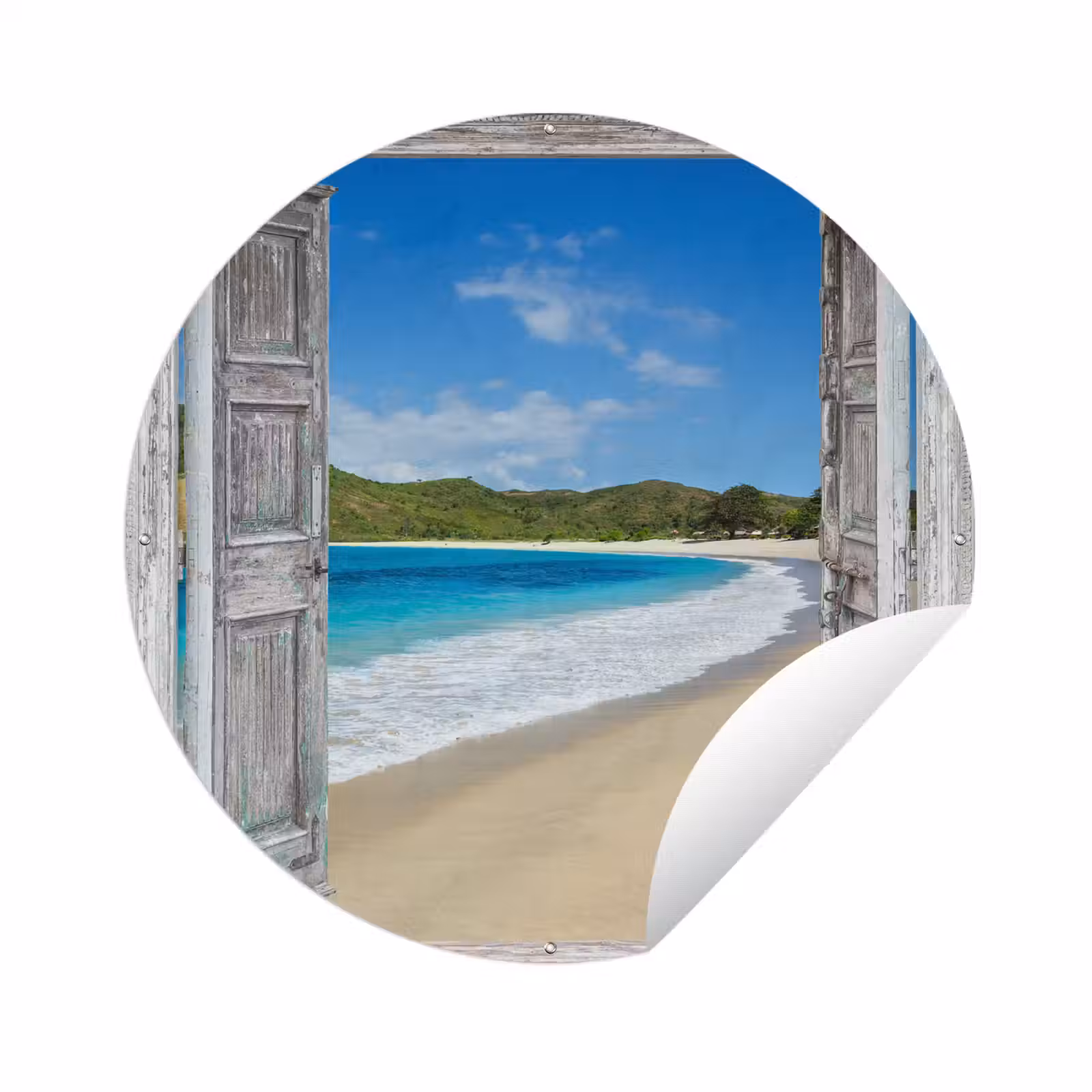 Tuinposter - Zee - Tropical - Doorkijk - Strand — 1