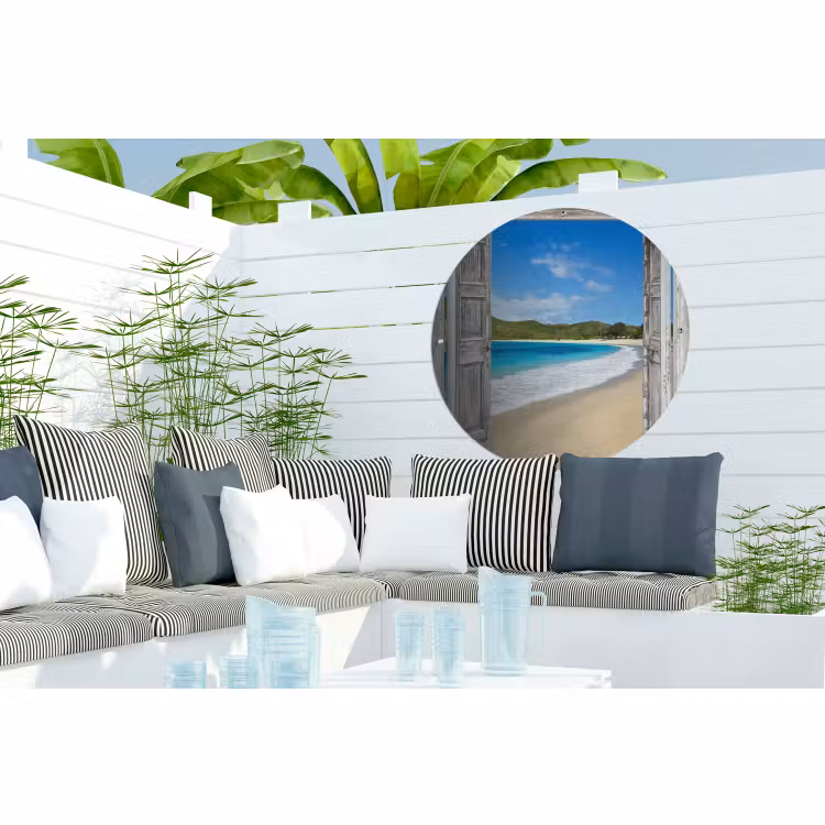 Tuinposter - Zee - Tropical - Doorkijk - Strand — 3