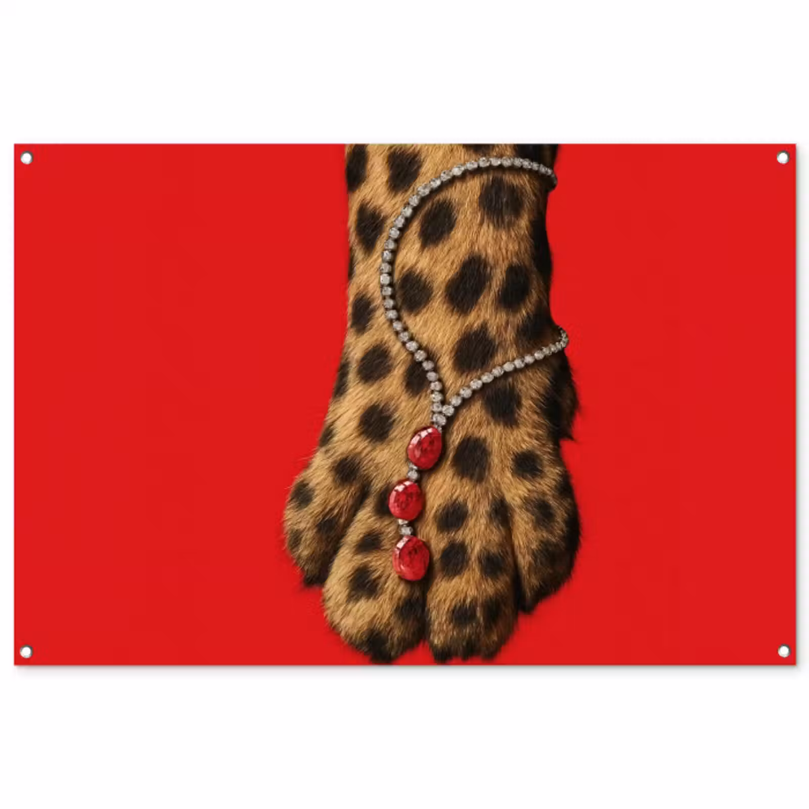 Tuinposter - Poot - Luipaard - Ketting - Edelstenen — 1