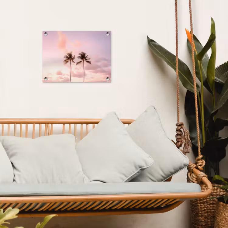 Tuinposter - - Palmbomen - Paars - Wolken - Lucht — 4