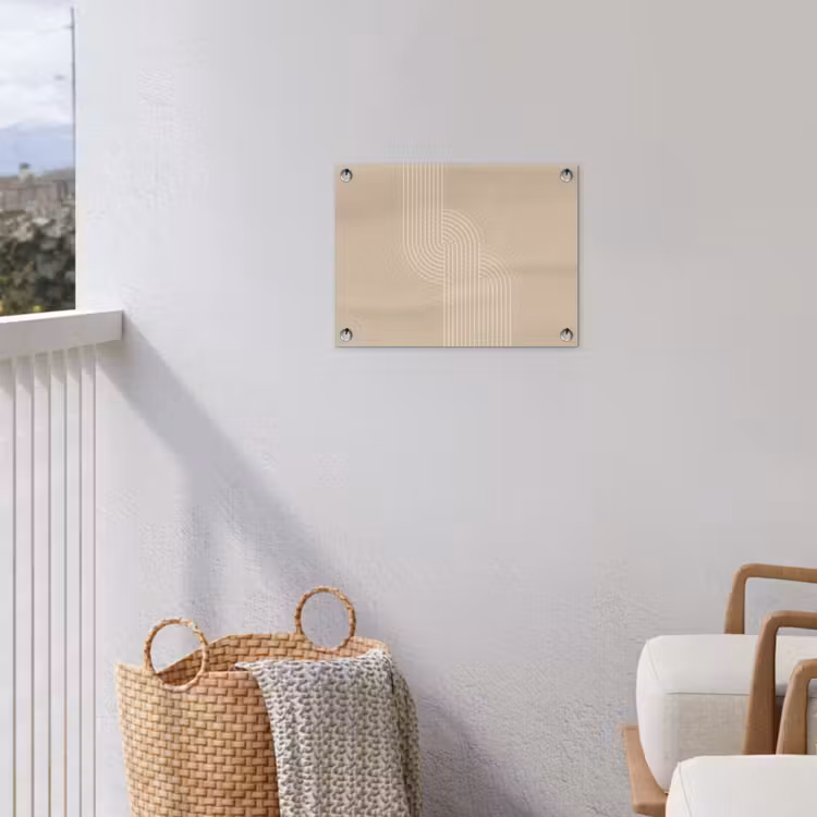 Tuinposter - Parallelle lijnen - Lichte textuur - Beige — 5