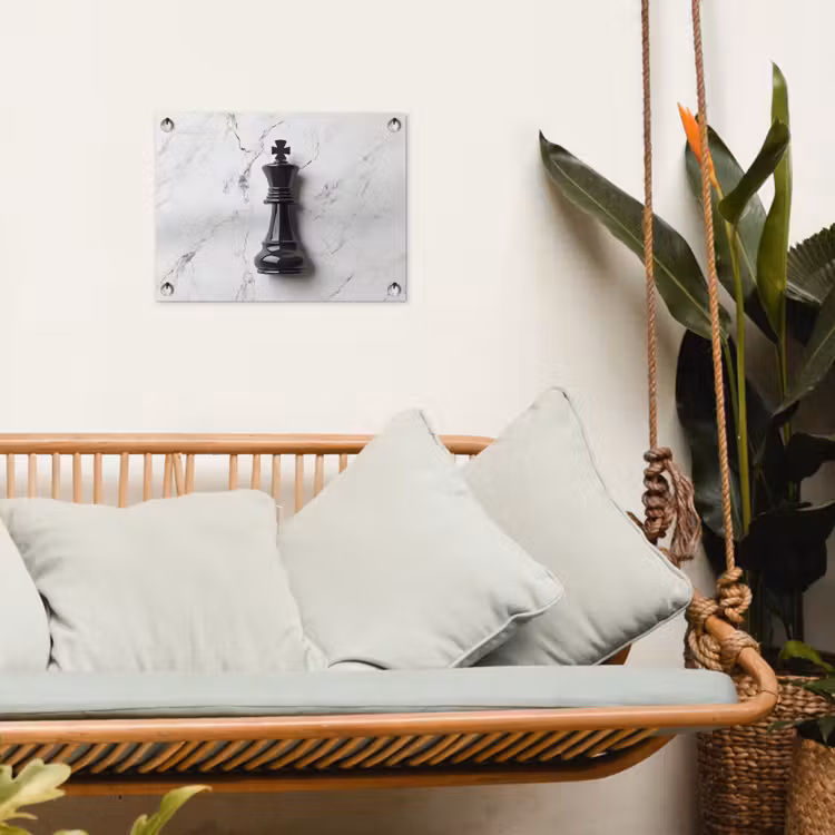 Tuinposter - Schaakstuk - Koning - Zwart - Marmer — 4