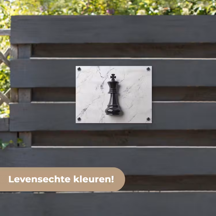 Tuinposter - Schaakstuk - Koning - Zwart - Marmer — 6