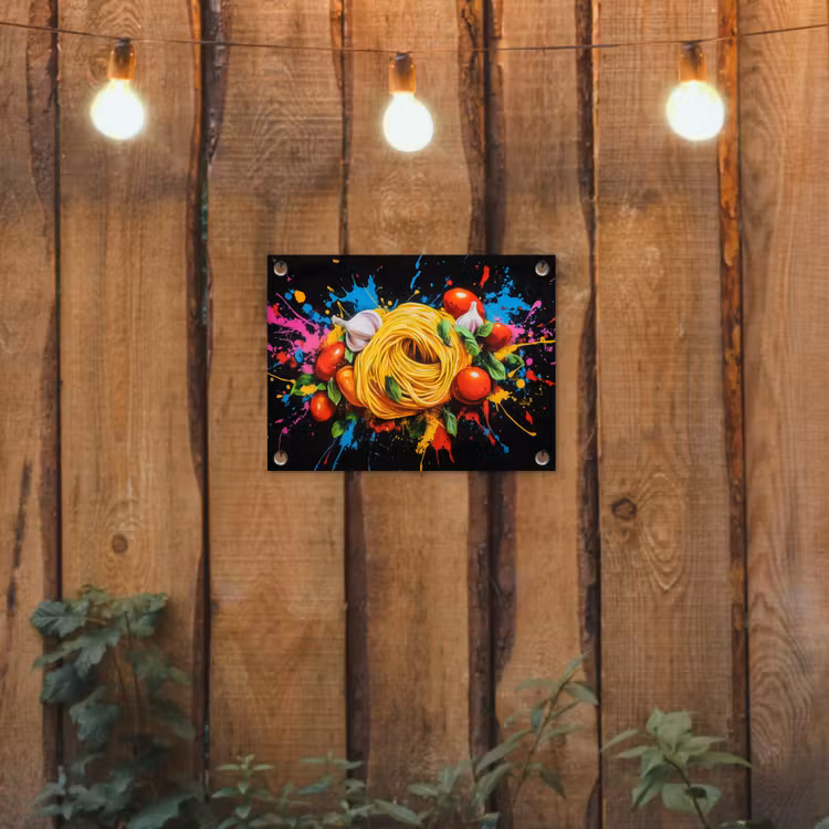 Tuinposter - Spaghetti - Graffiti - Verf - Kleurrijk - Eten - Modern — 2