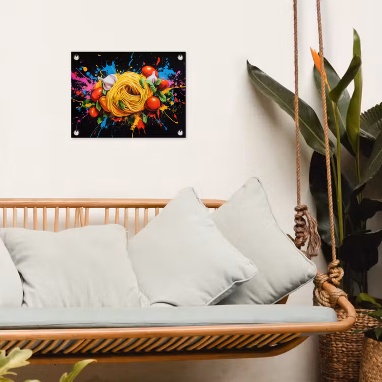 Tuinposter - Spaghetti - Graffiti - Verf - Kleurrijk - Eten - Modern — 4