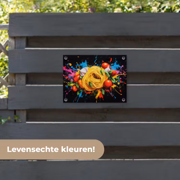 Tuinposter - Spaghetti - Graffiti - Verf - Kleurrijk - Eten - Modern — 6