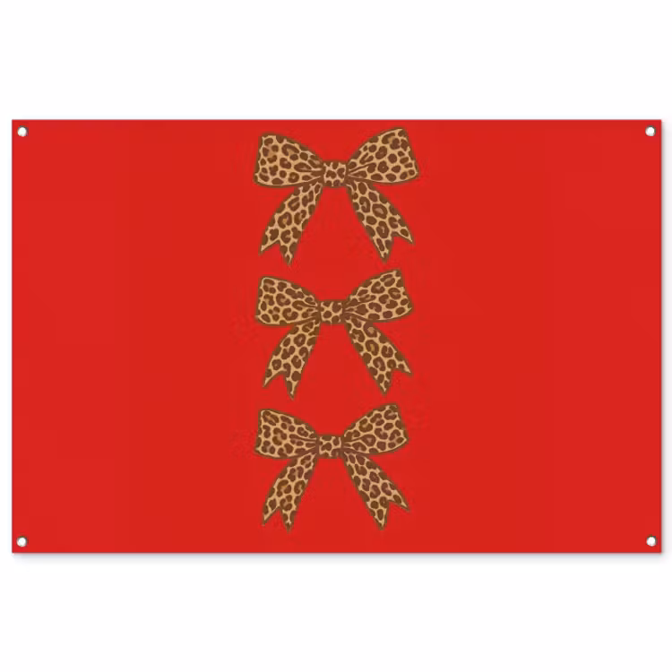 Tuinposter - Strikken - Panterprint - Rood — 1