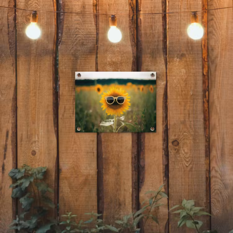 Tuinposter - - Zonnebloem - Veld - Zonnebril — 2