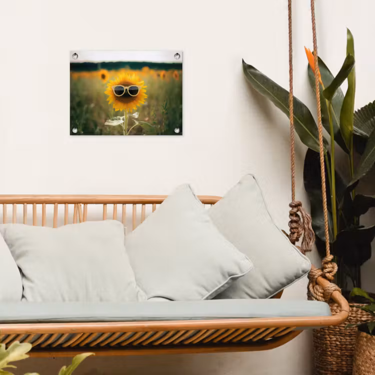 Tuinposter - - Zonnebloem - Veld - Zonnebril — 4