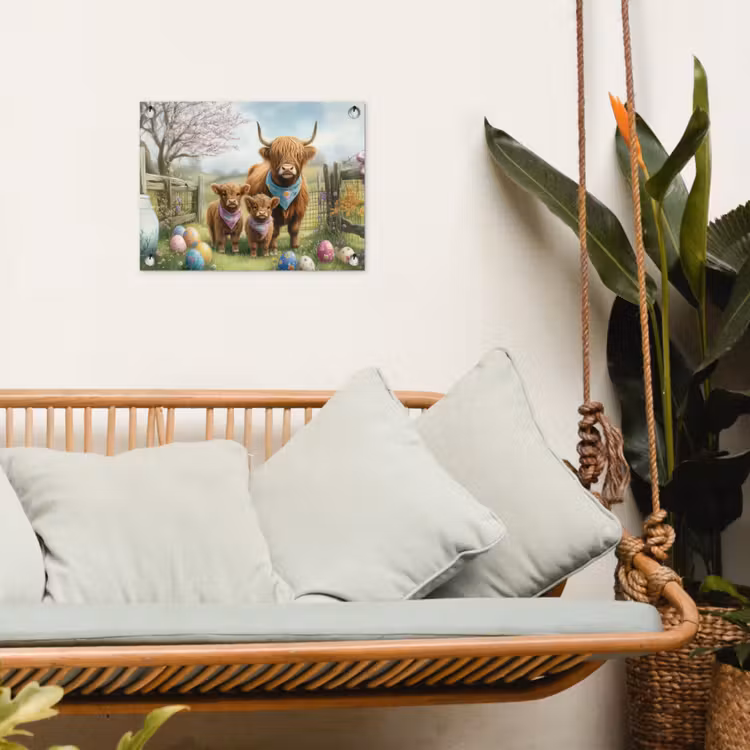 Tuinposter - Schotsehooglanders - Paaseieren - Lente — 4