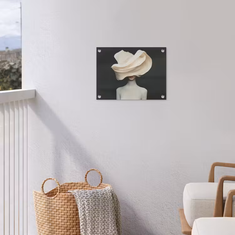 Tuinposter - Vrouw - Beige - hoed — 5