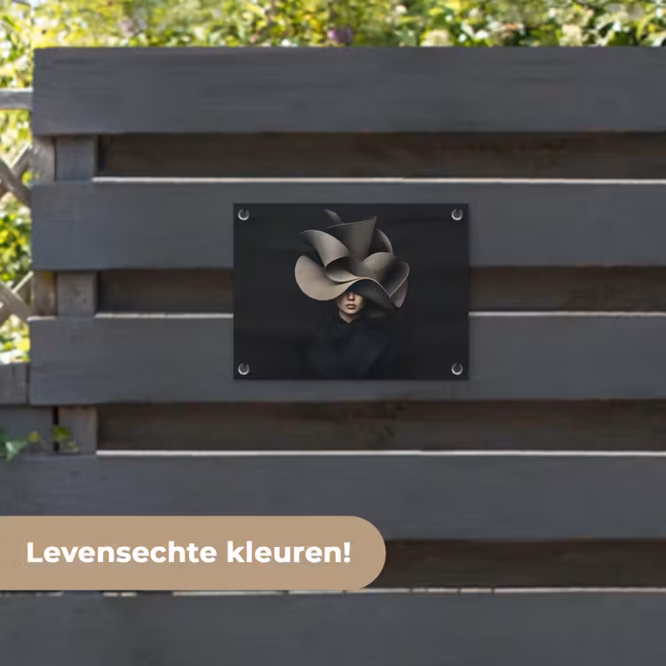 Tuinposter - Zwarte - Hoed - Vrouw — 6