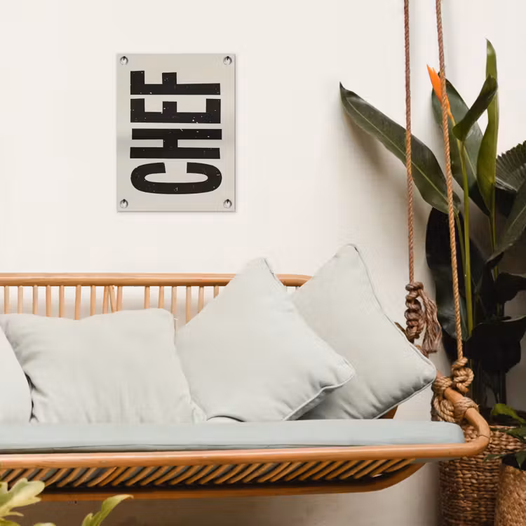 Tuinposter - Vintage - Chef - Japandi - Zwart — 4