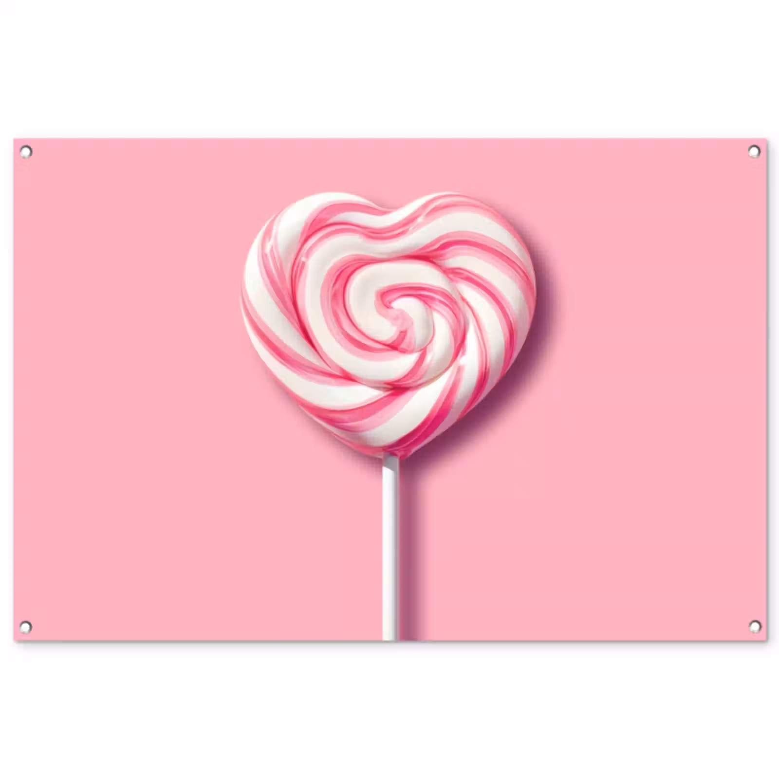 Tuinposter - Snoep - Lolly - Hart- Roze — 1