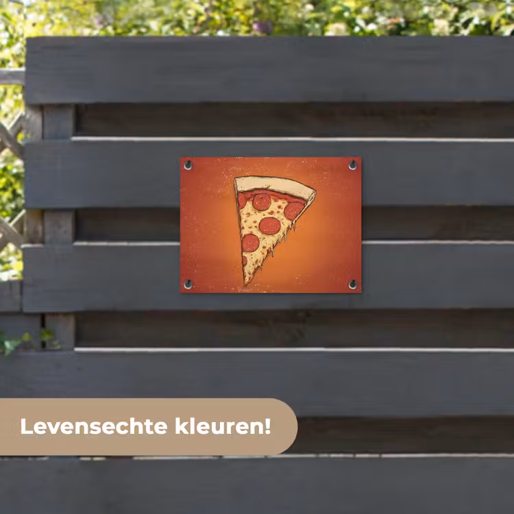 Tuinposter - Pizza - Kaas - Rood - Pepperoni — 6