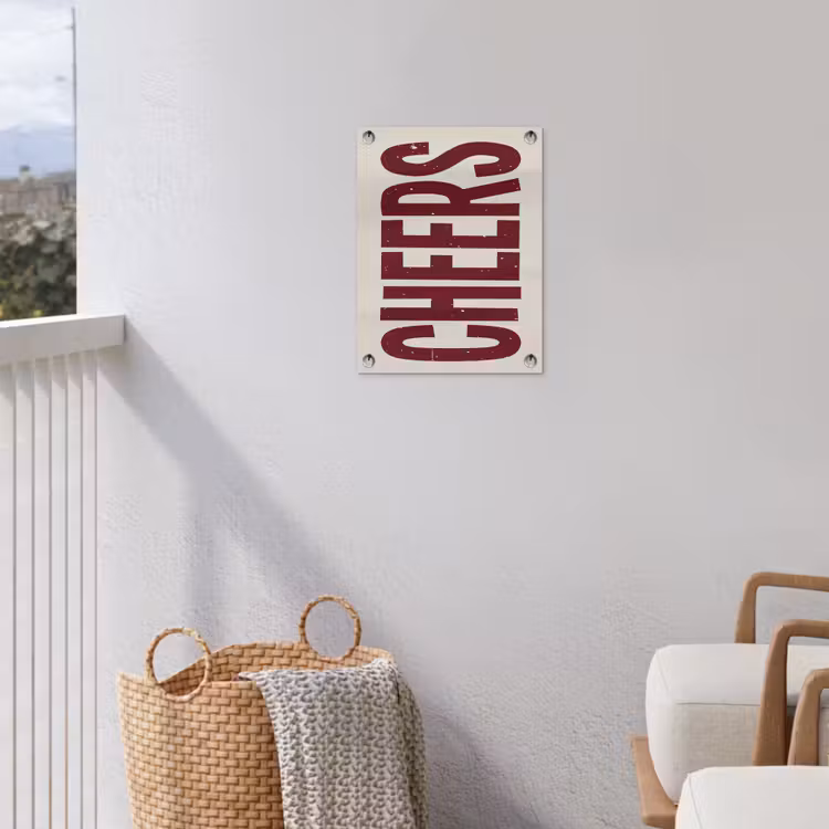 Tuinposter - Red - Cheers - Decoratie - Beige — 5