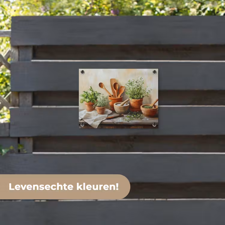 Tuinposter - Potten - Kruiden - Hout — 6