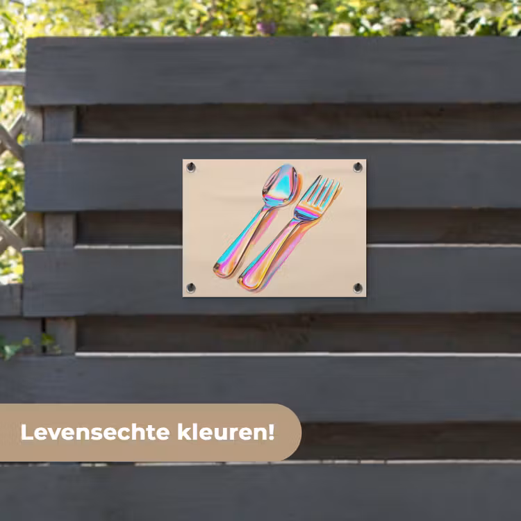 Tuinposter - Regenboog - Lepel - Vork — 6