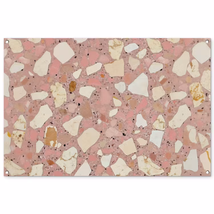 Tuinposter - Roze - Decoratie - Stenen - Terrazzo — 1