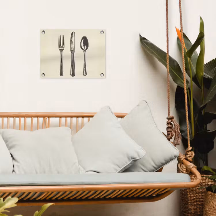 Tuinposter - Zwart - Illustratie - Bestek — 4