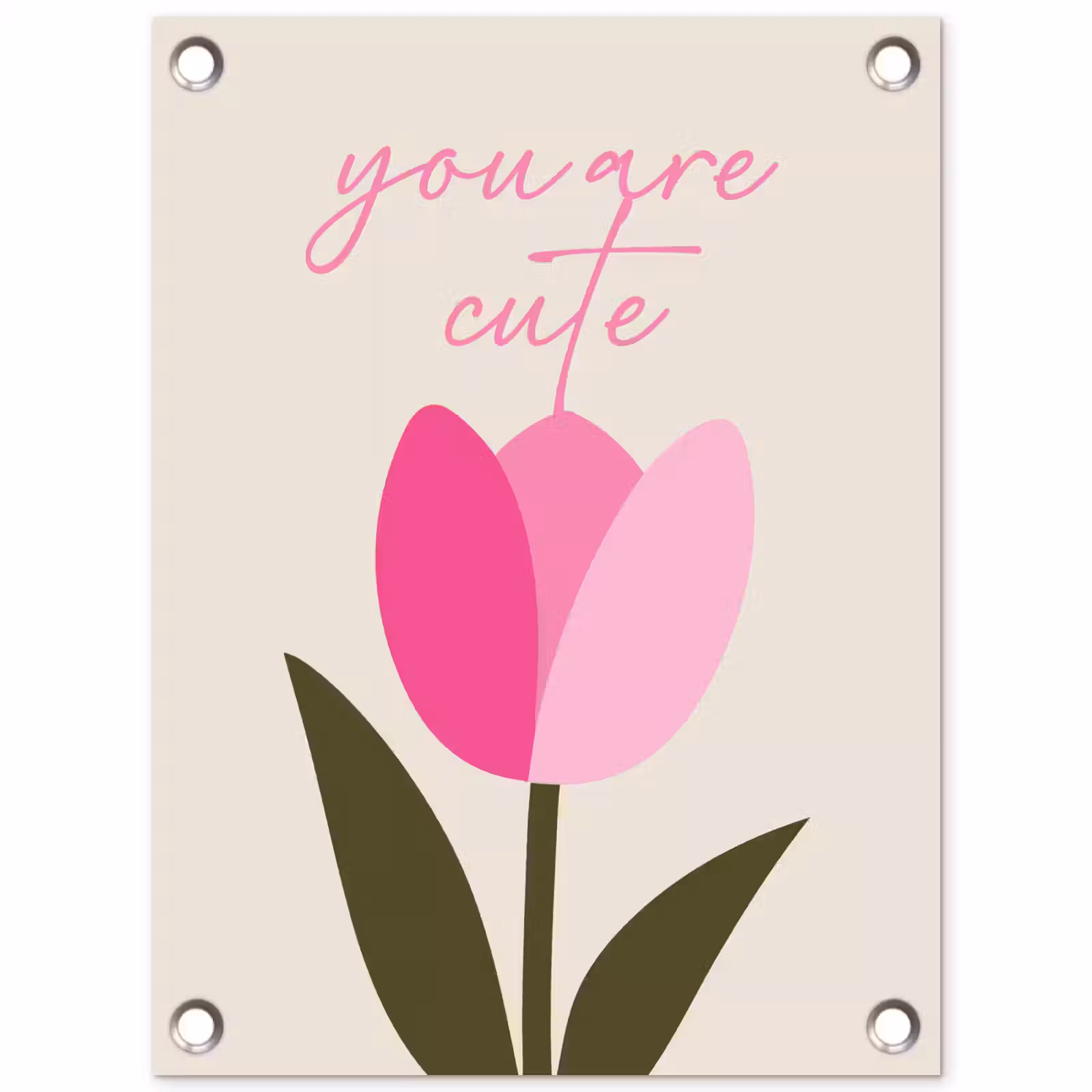 Tuinposter - Tulp - Roze - Valentijn - Bloem — 1