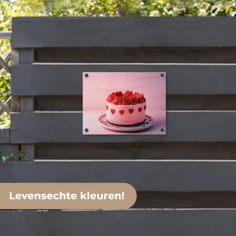 Tuinposter - Taart - Hart - Roze — 6