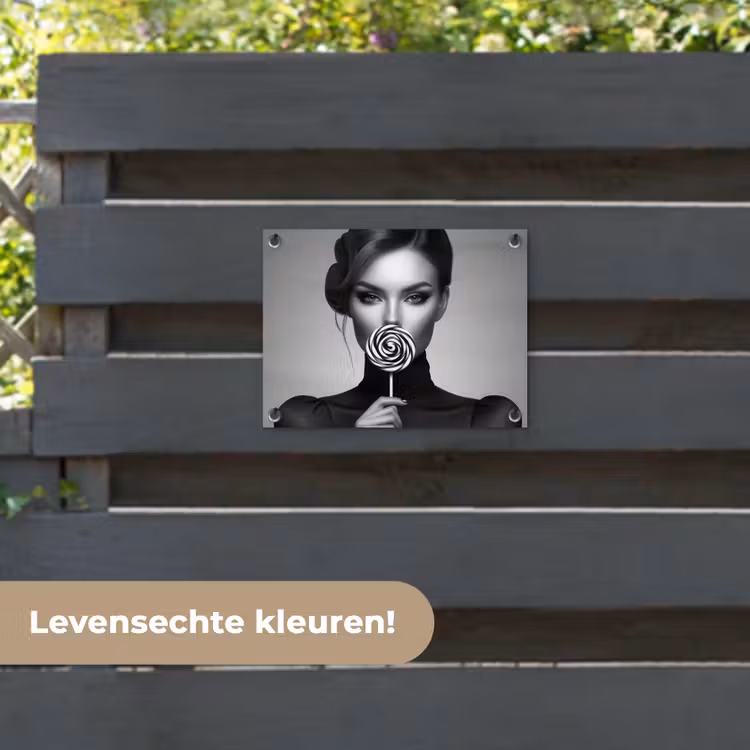 Tuinposter - Vrouw - Lolly - Zwart — 6
