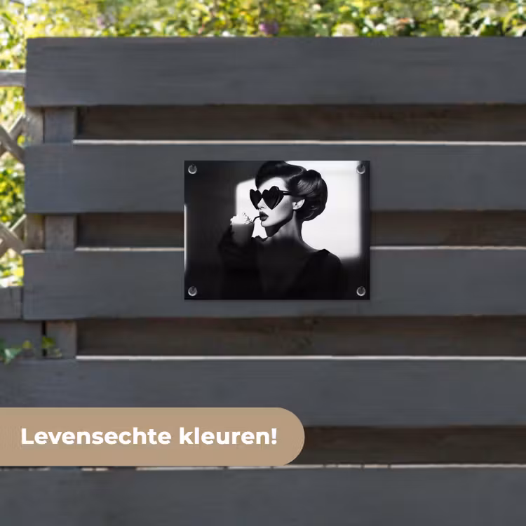 Tuinposter - Vrouw - Zwart - Hart — 6