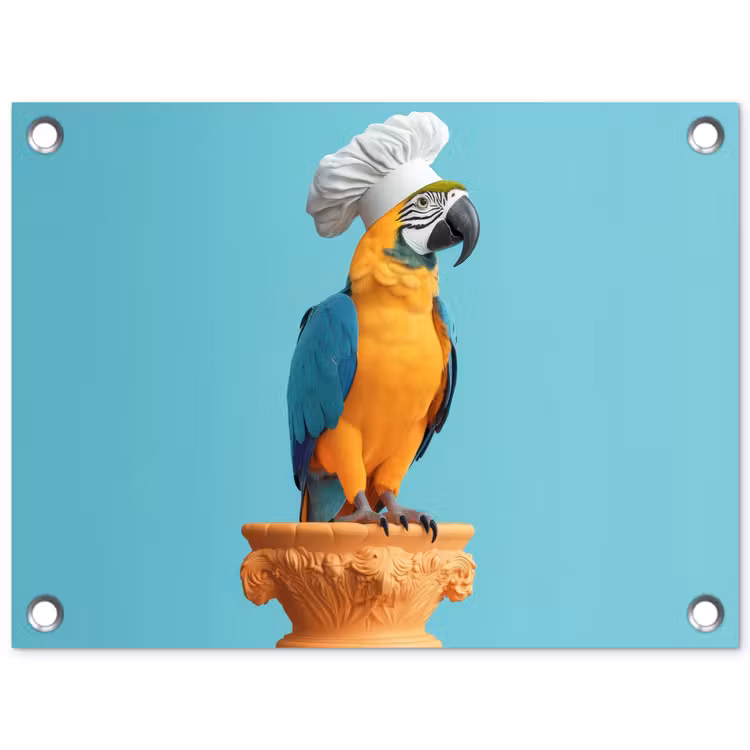 Tuinposter - Papegaai - Koksmuts - Grappig - Vogel — 1