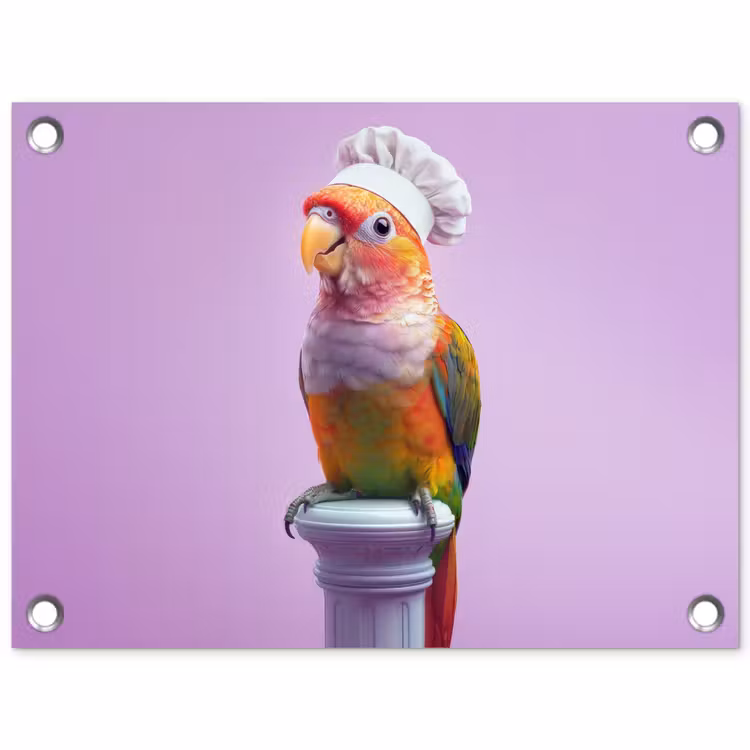 Tuinposter - Papegaai - Koksmuts - Pilaar - Vogel — 1