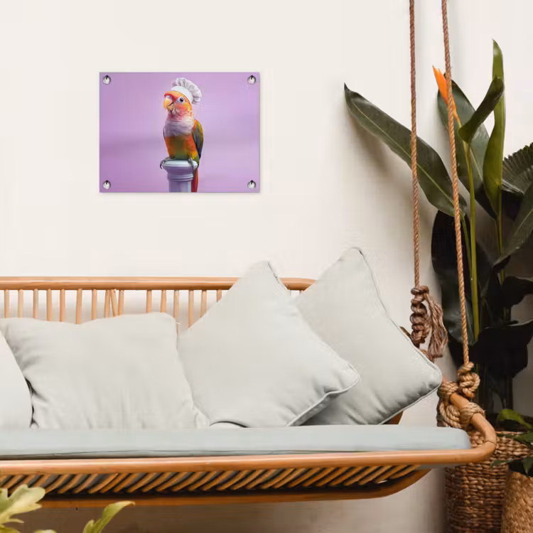 Tuinposter - Papegaai - Koksmuts - Pilaar - Vogel — 4