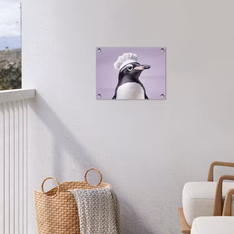 Tuinposter - Pinguïn - Koksmuts - Lief - Paars — 5
