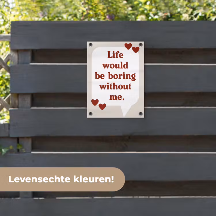 Tuinposter - Quote - Tekstballon - Hartjes — 6