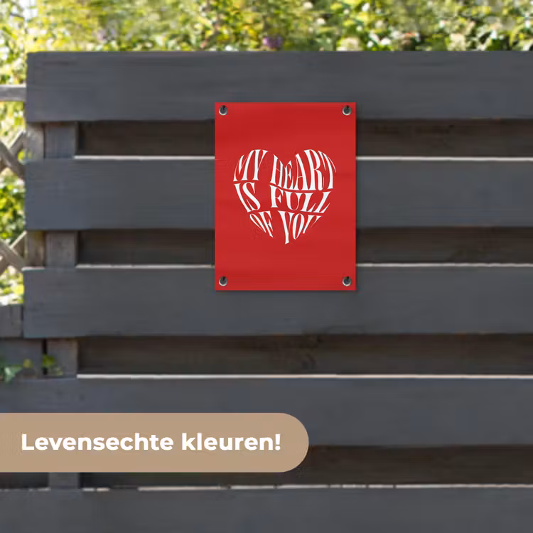 Tuinposter - Rood - Hart- Tekst - Valentijn — 6