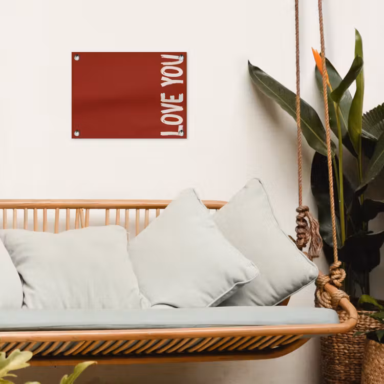 Tuinposter - Schuin - Loveyou - Rood — 4