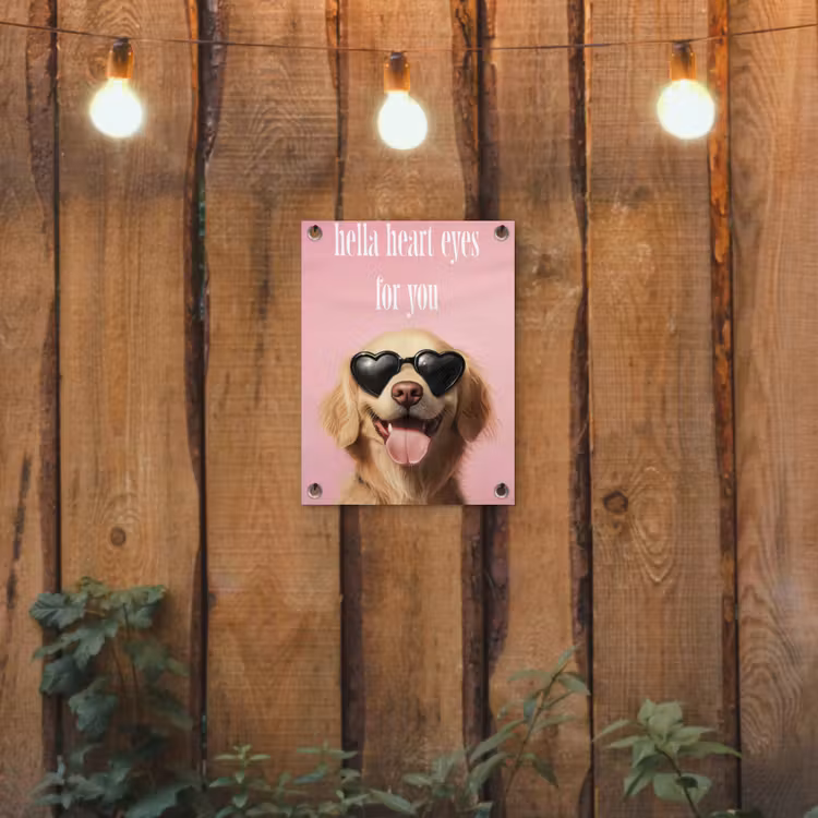 Tuinposter - Zonnebril - Hartjes - Hond - Valentijn — 3