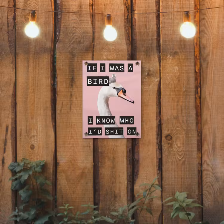 Tuinposter - Zwaan - Vogel - Decoratie - Roze — 3