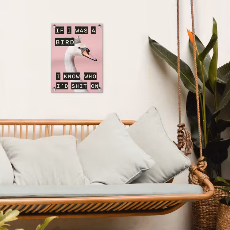Tuinposter - Zwaan - Vogel - Decoratie - Roze — 4