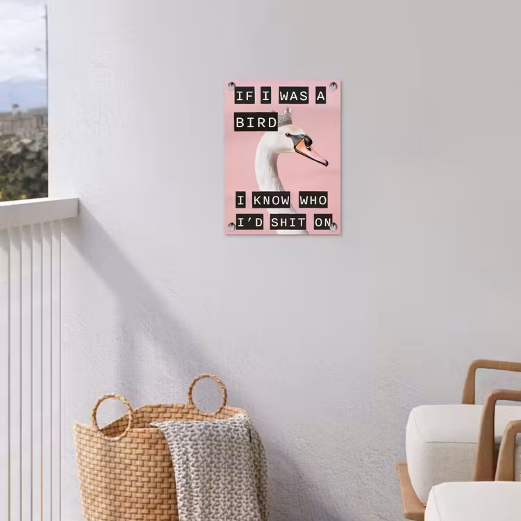 Tuinposter - Zwaan - Vogel - Decoratie - Roze — 5