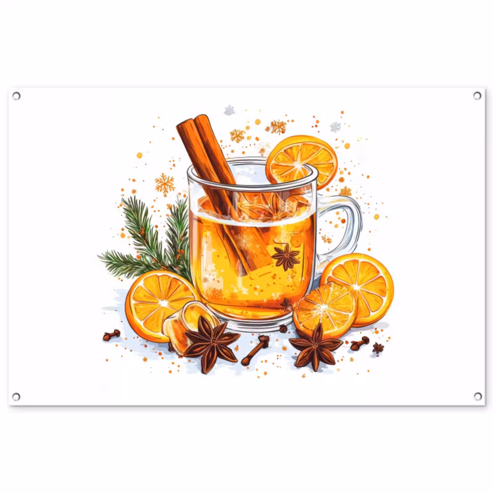 Tuinposter - Warm - Thee - Oranje - Kaneel — 1