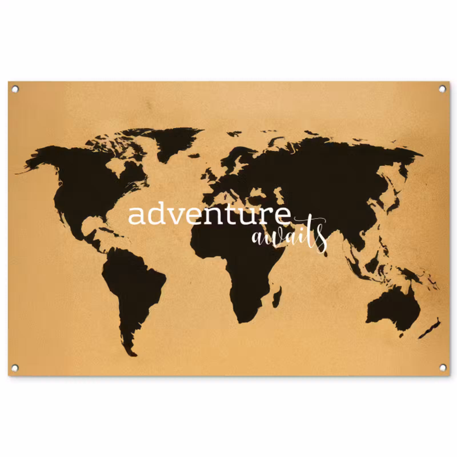 Tuinposter - Wereldkaart - Adventure - Beige — 1
