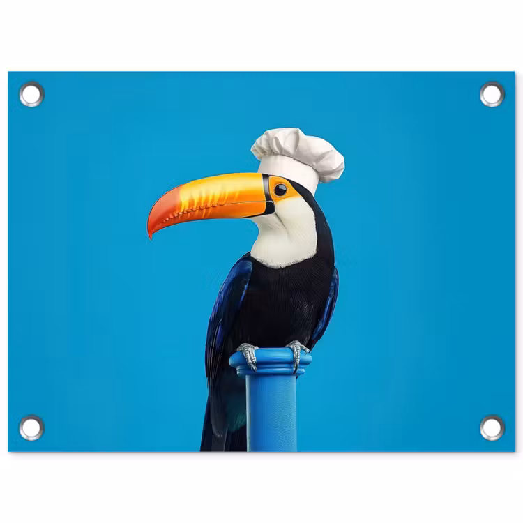 Tuinposter - Tucan - Sokkel - Vogel - Koksmuts — 1