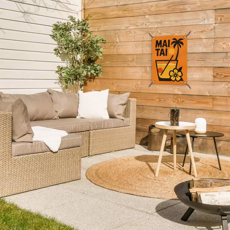 Tuinposter - Palmboom - Bloem - Art - Drink — 3