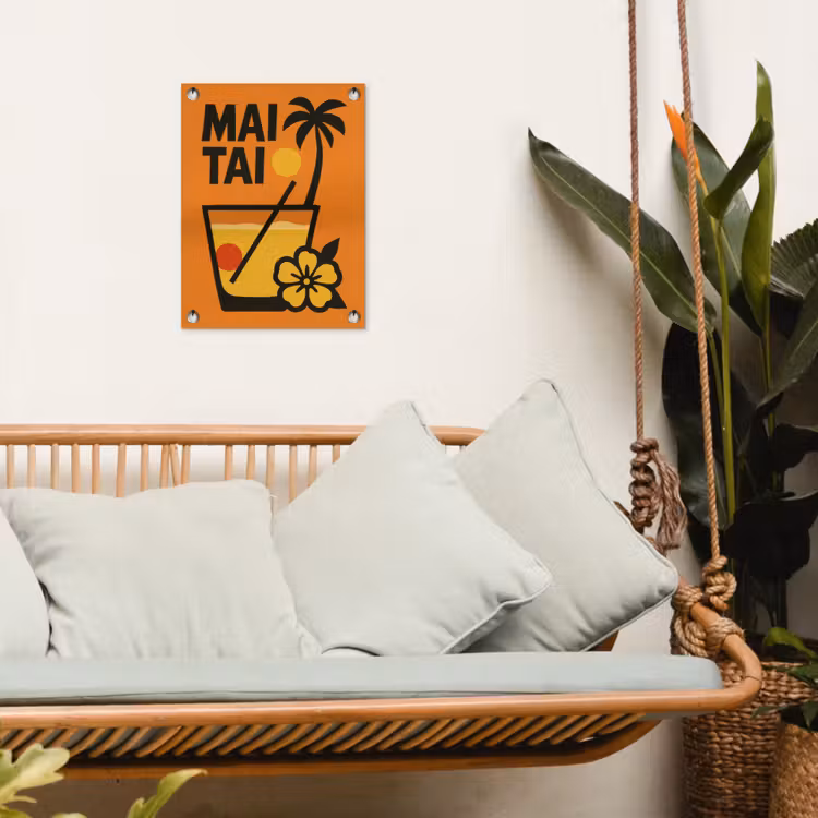 Tuinposter - Palmboom - Bloem - Art - Drink — 4