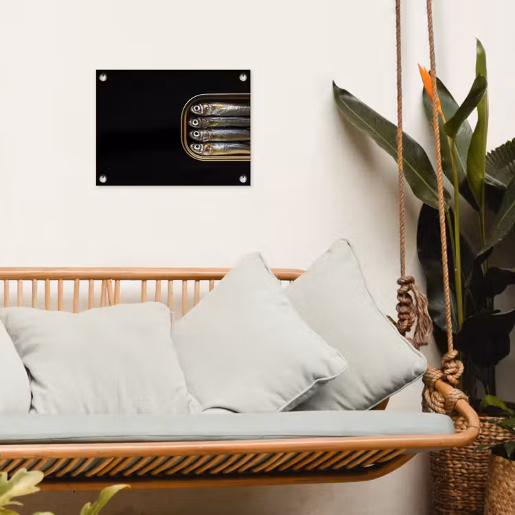 Tuinposter - Sardines - Blik - Zwart - Vissen — 4