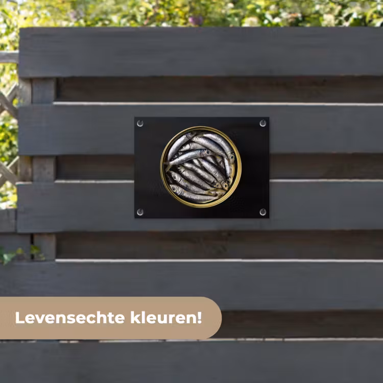 Tuinposter - Sardines - Vissen - Rond - Zwart — 6