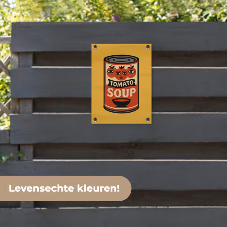 Tuinposter - Tomatensoep - Gezichtje - Illustratie - Rood — 6