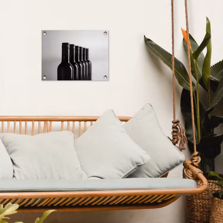 Tuinposter - Wijnflessen - Zwart - Minimalistisch — 4