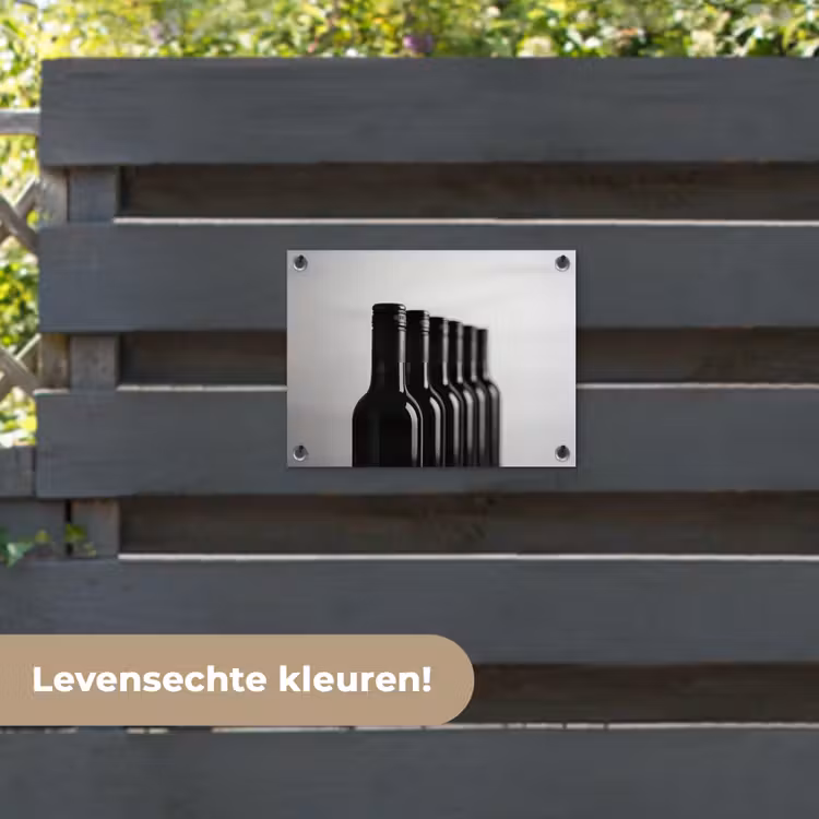 Tuinposter - Wijnflessen - Zwart - Minimalistisch — 6