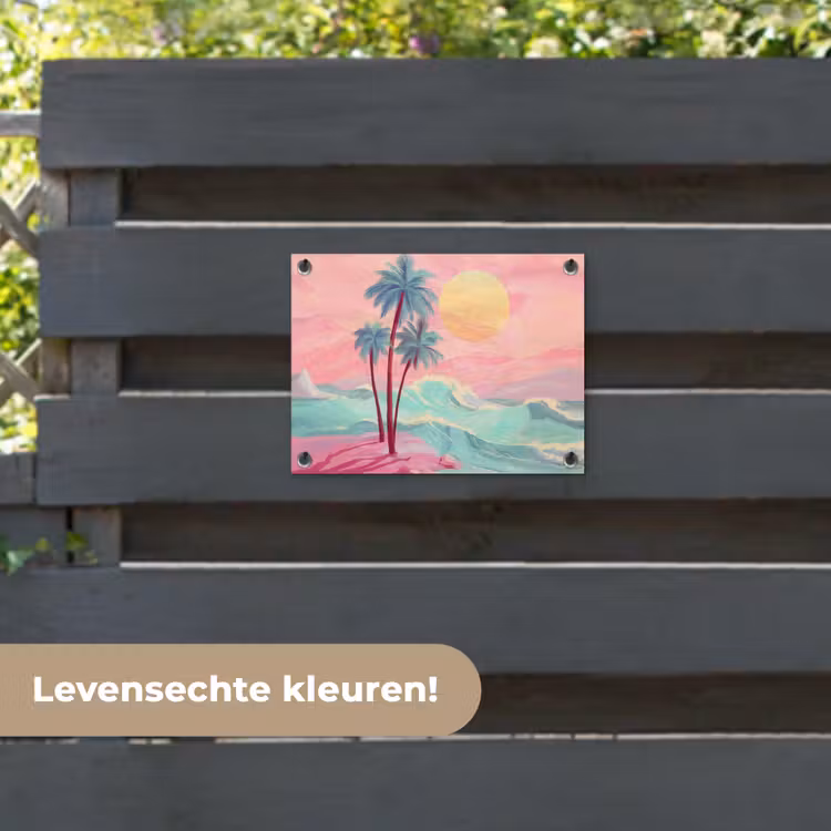 Tuinposter - Palmbomen - Golven - Zee — 6